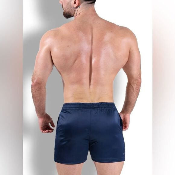 JJMALIBU SHIMMERFLEX ACTIVE SHORTS - NAVY small NWT in packaging - Picture 6 of 11